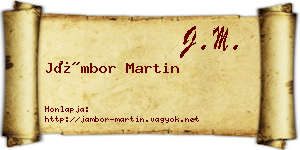 Jámbor Martin névjegykártya