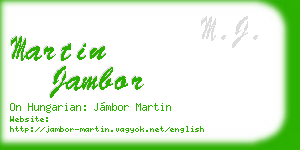 martin jambor business card