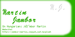 martin jambor business card